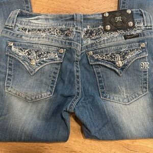 Miss Me distressed bootcut embellished jeans